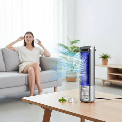 Compact Desk Fan Tower | Adjustable Portable Cooling Solution with Three-Speed Settings for Personalized Comfort 1