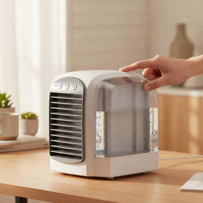 Compact Portable Air Cooler | Remote-Controlled Mini Oscillating Fan for Personal Comfort 0