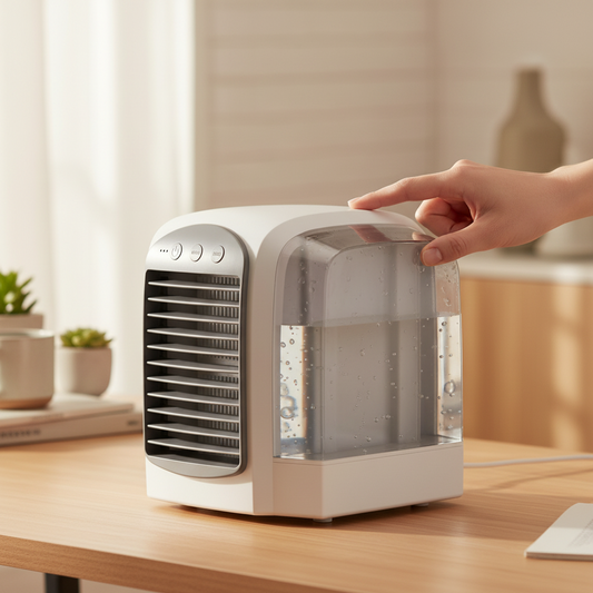 Compact Portable Air Cooler | Remote-Controlled Mini Oscillating Fan for Personal Comfort 0