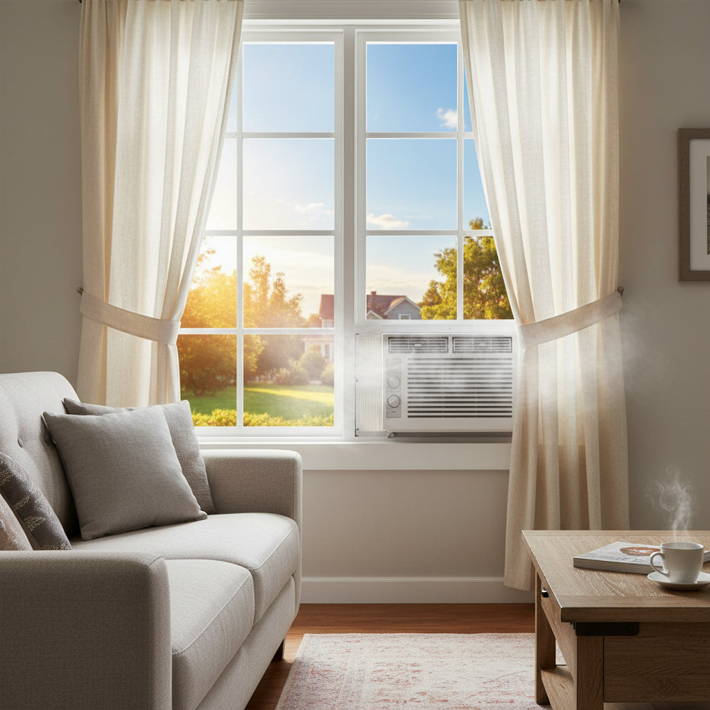 Compact Window AC Unit | 5000 BTU Cooling Power with Adjustable Temperature Control | Ideal for Small Rooms 0