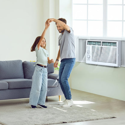 Compact Window AC Unit | 5000 BTU Cooling Power with Adjustable Temperature Control | Ideal for Small Rooms 1