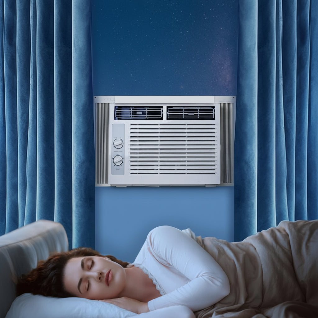 Compact Window AC Unit | 5000 BTU Cooling Power with Adjustable Temperature Control | Ideal for Small Rooms 5