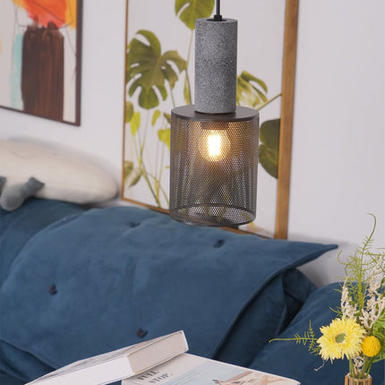 Urban Concrete Pendant Light with Durable Metal Shade | Stylish Industrial Lighting for Dining and Kitchen Spaces
