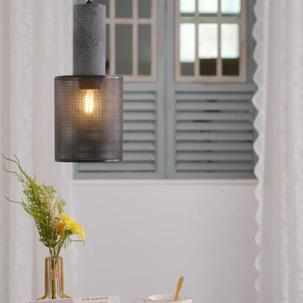 Urban Concrete Pendant Light with Durable Metal Shade | Stylish Industrial Lighting for Dining and Kitchen Spaces