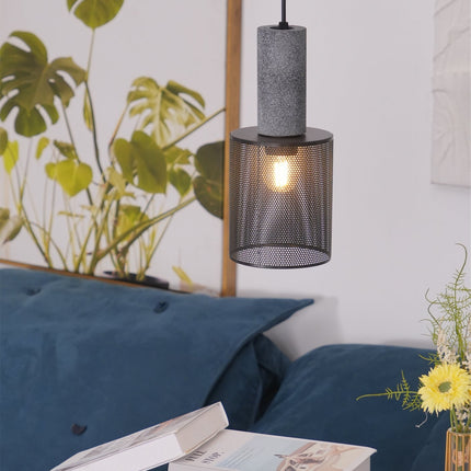 Urban Concrete Pendant Light with Durable Metal Shade | Stylish Industrial Lighting for Dining and Kitchen Spaces