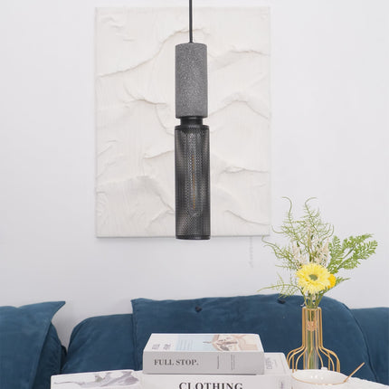 Urban Concrete Pendant Light with Durable Metal Shade | Stylish Industrial Lighting for Dining and Kitchen Spaces
