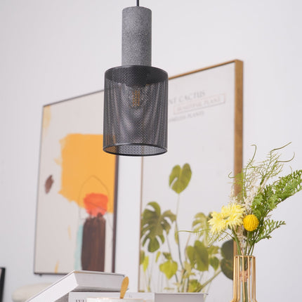 Urban Concrete Pendant Light with Durable Metal Shade | Stylish Industrial Lighting for Dining and Kitchen Spaces