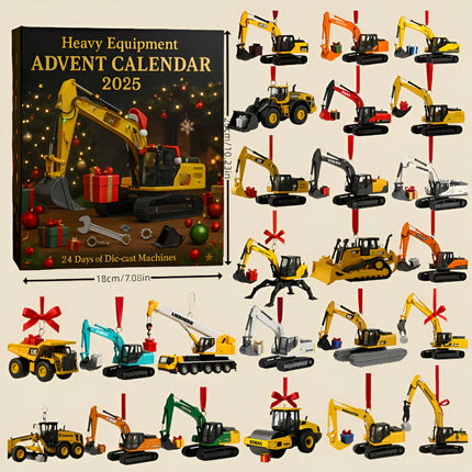 Construction Machinery Advent Calendar 2025 with 24 Die-Cast Models | Exciting Holiday Fun for Kids and Collectors