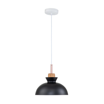 Modern Single Pendant Dome Light with Adjustable Height | Scandinavian Metal Lamp for Versatile Indoor Use