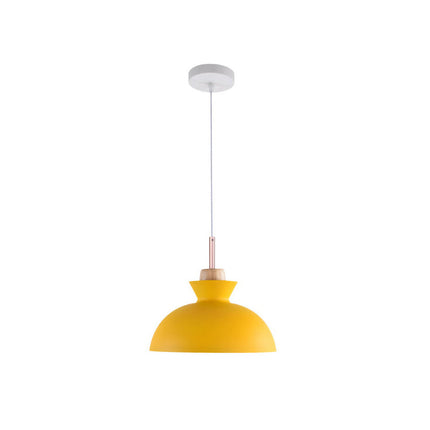 Modern Single Pendant Dome Light with Adjustable Height | Scandinavian Metal Lamp for Versatile Indoor Use