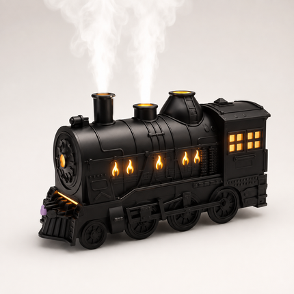 Bedroom Humidifier, Locomotive Air Humidifier with Continuous Mist and Ambient Light, Steam Humidifier for Essential Oil_01