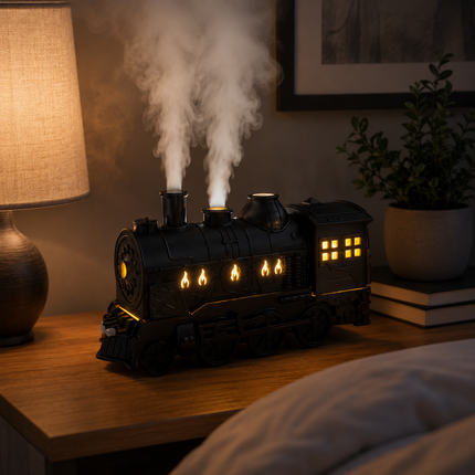 Bedroom Humidifier, Locomotive Air Humidifier with Continuous Mist and Ambient Light, Steam Humidifier for Essential Oil_03
