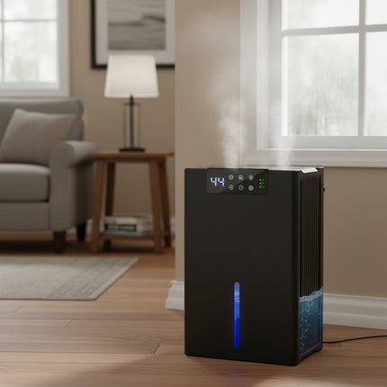 Compact Digital Dehumidifier for Home with Quiet Sleep Mode | Effective Moisture Control for Basements and Bedrooms