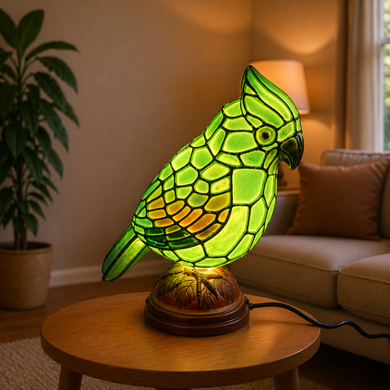 Decorative Table Lamp with USB Powered Design & Red Cardinal Bird Look | Soft Ambient Lighting for Home or Office