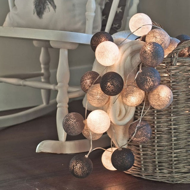 Cotton Ball String Lights | Decorative Garland with USB & Battery Power | Create a Warm Ambiance for Home Decor 7
