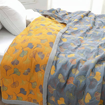 Reversible Throw Blanket with Elegant Leaf Pattern | Cozy Cotton Quilt for Stylish Home Decor