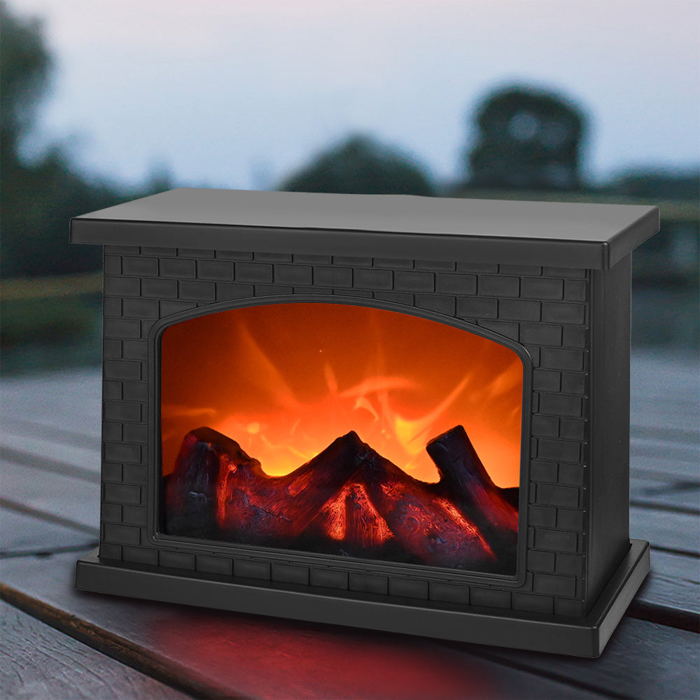 Cozy Lantern | LED Fireplace Lamp with Realistic Flame Effect | USB & Battery Operated for Inviting Home Decor 0