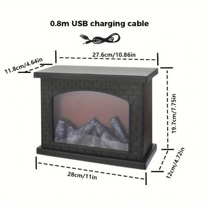 Cozy Lantern | LED Fireplace Lamp with Realistic Flame Effect | USB & Battery Operated for Inviting Home Decor 1