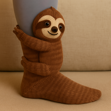 Grip Socks for Women and Men, Fuzzy Socks with 3D Animal Design, Cozy Non Slip Slipper Socks