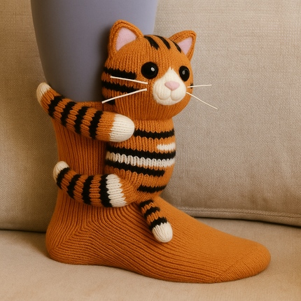 Cozy Non-Slip Plush House Socks with 3D Animal Design | Extra Warmth and Secure Grip for All Ages