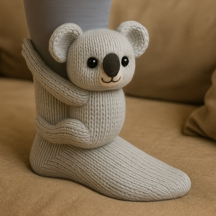Cozy Non-Slip Plush House Socks with 3D Animal Design | Extra Warmth and Secure Grip for All Ages