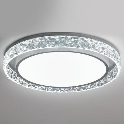 Crystal Halo LED Ceiling Light with Remote Dimming | Adjustable Three-Color Lighting for Elegant Home Ambiance