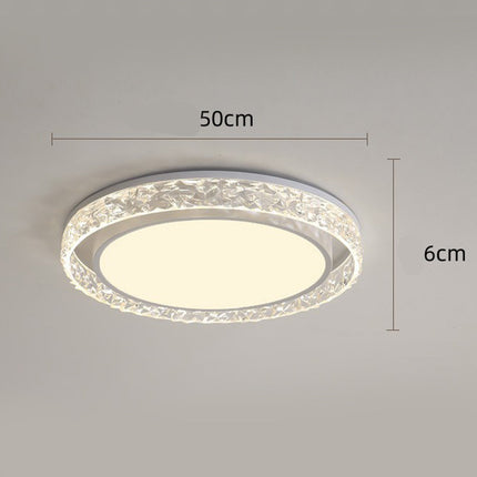 Crystal Halo LED Ceiling Light with Remote Dimming | Adjustable Three-Color Lighting for Elegant Home Ambiance