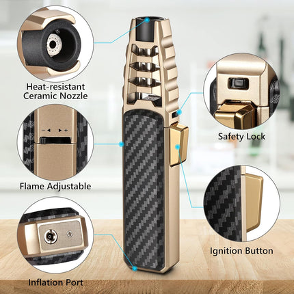 Culinary Butane Torch with Windproof Blue Flame | Adjustable Intensity for Precise Cooking 1