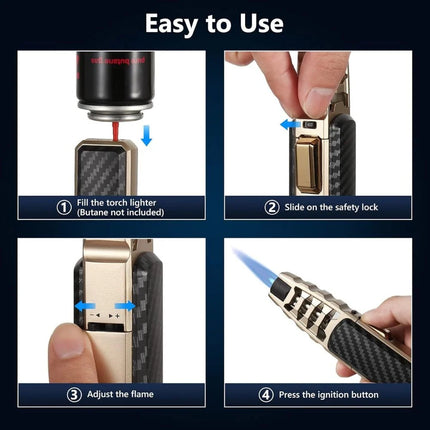 Culinary Butane Torch with Windproof Blue Flame | Adjustable Intensity for Precise Cooking 6