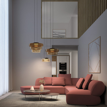 Glass Pendant Lamp with Adjustable Height | Bauhaus-Style Lighting for Modern Interiors