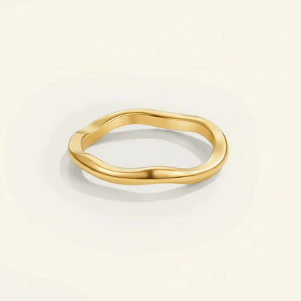 Gold Stacking Ring in Stainless Steel with 14K Gold Plating | Minimalist Everyday Jewelry for Stylish Comfort