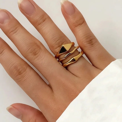 Gold Stacking Ring in Stainless Steel with 14K Gold Plating | Minimalist Everyday Jewelry for Stylish Comfort