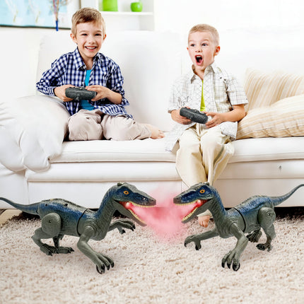 Remote Control Velociraptor Dinosaur Toy with Lights, Sounds & Spray | Interactive Fun for Kids' Imaginative Play