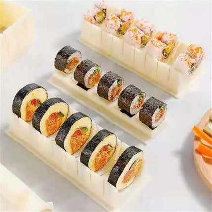 Sushi Making Mold Set with Shape Molds and Slice Guides for Even Rolls and Rice Balls at Home