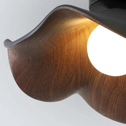 Scandinavian Wooden Ceiling Light with Organic Lotus Design | Warm Ambient Illumination for Modern Spaces