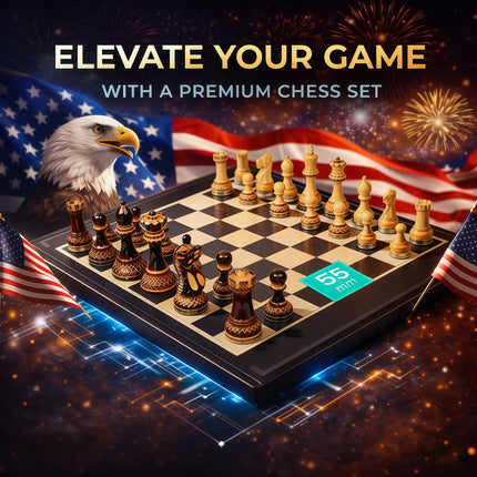 Self Moving Chess Board with Wooden Chess Pieces, Automatic Chess Set with AI Computer Engine for Online and Solo Play
