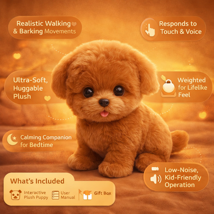 Interactive Plush Puppy Toy with Walking & Barking Features | Engaging Touch-Activated Play for Kids