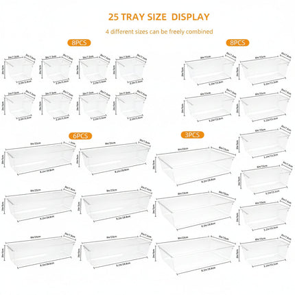 Plastic Drawer Organizer Set with 25 Trays for Flexible Storage | Clutter-Free Solution for Kitchen, Bathroom, and Office