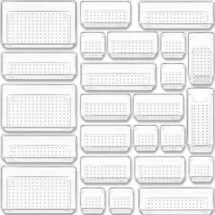 Plastic Drawer Organizer Set with 25 Trays for Flexible Storage | Clutter-Free Solution for Kitchen, Bathroom, and Office