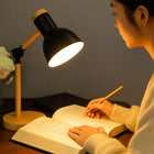 Table Lamp for Bedroom, Adjustable Desk Lamp with Bulb, Small Wooden Reading Lamp for Study and Office_00