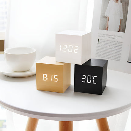 Digital Alarm Clock with LED Display and Adjustable Brightness | Time, Date, and Temperature for Daily Routines
