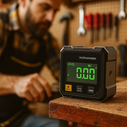 Digital Angle Finder Tool with Magnetic Base & Laser Measurement | Accurate Cuts for Woodworking and Construction
