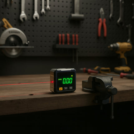 Digital Angle Finder Tool with Magnetic Base & Laser Measurement | Accurate Cuts for Woodworking and Construction