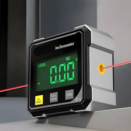 Digital Angle Finder Tool with Magnetic Base & Laser Measurement | Accurate Cuts for Woodworking and Construction