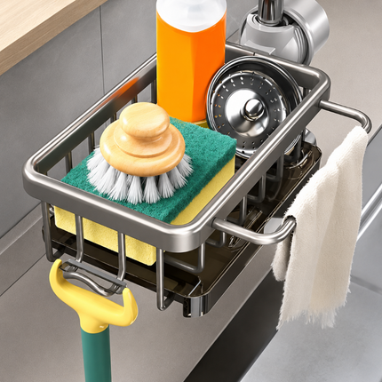 Dish Drying Rack Sink Organizer with Open Basket Design | Space-Saving Storage for Kitchen Essentials