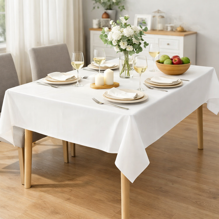 Waterproof Disposable Plastic Tablecloths Set with Stain Resistance | 10-Pack for Easy Cleanup at Events
