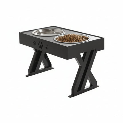 Elevated Dog Bowls Adjustable, Raised Dog Bowl Stand for Small and Large Dogs, Foldable Dog Feeding Station with 2 Bowls_01