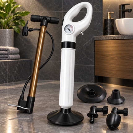 Drain Unblocker Tool, High Pressure Toilet Plunger for Clogged Toilets, Chemical Free Drain Cleaner for Sink and Shower_00