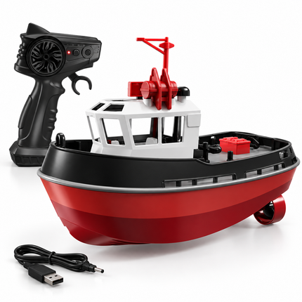 Remote Control Boat for Pools and Lakes, Dual Motor RC Tugboat Toy Boat, Electric RC Boat, Outdoor Water Toy for Kids_01