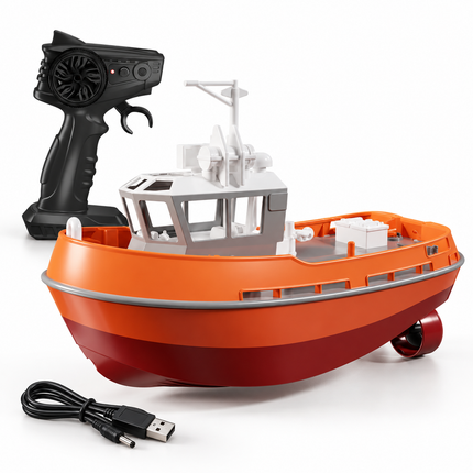 Remote Control Boat for Pools and Lakes, Dual Motor RC Tugboat Toy Boat, Electric RC Boat, Outdoor Water Toy for Kids_04